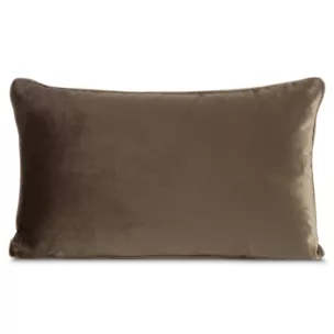 Poduszka 30 x 50 cm welwetowa ciemnobrązowa z kontrastującą lamówką GAJA 3 Eurofirany