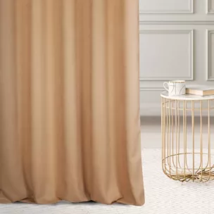 Zasłona szyta na taśmie 5 cm złota z miękkiej tkaniny o welurowej strukturze