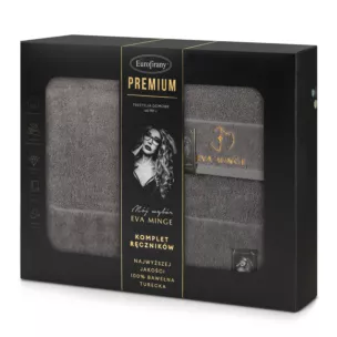 Zestaw ręczników bawełnianych 3 szt kolor szary 550 g/m2 GAJA Eva Minge Eurofirany