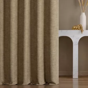 Zasłona szyta na taśmie fala miodowa tkanina o naturalnym charakterze z efektem melanżu