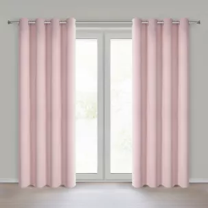 Zasłona pudrowo różowa zaciemniająca gładka 140x250 cm przelotka - NERISA Eurofirany
