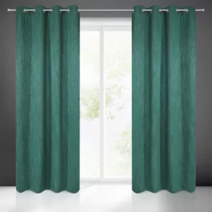 Zasłona zielona zaciemniająca z efektem melanżu 140x250 cm przelotka ROSSIE Eurofirany