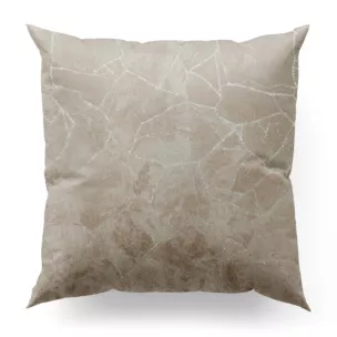 Poszewka szyta beżowa z tkaniny z wzorem przetykanym błyszczącą nicią