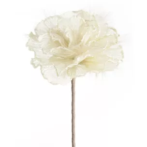 Kwiat sztuczny kremowy z siateczki 80 cm Eurofirany