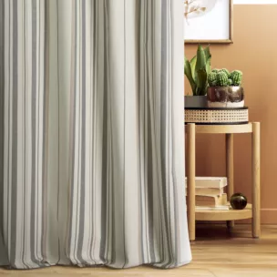 Tkanina zasłonowa o  płóciennym splocie w paski Eurofirany