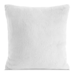 Poszewka na poduszkę 45x45 cm biała z miękkiej futrzanej tkaniny NINA Eurofirany