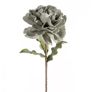 Kwiat sztuczny popielaty z plastycznej pianki foamiran 75 cm Eurofirany