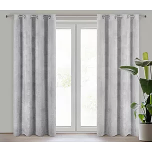 Zasłona srebrna z moherowej tkaniny 140x250 cm przelotka AGIS Eurofirany