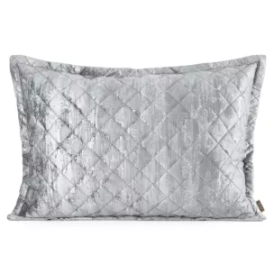 Poszewka na poduszkę 50x70 cm welwetowa pikowana metoda hot press zdobiona błyszczącym przecieranym nadrukiem srebrna BLINK 43 EUROFIRANY PREMIUM