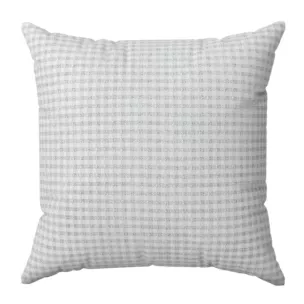Poszewka szyta FLAVIO srebrna z dwustronnej tkaniny, deseń w krateczkę z dodatkiem srebrnej nici