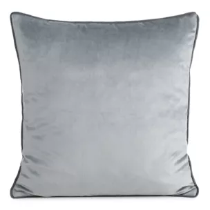 Poszewka na poduszkę 60x60 cm welwetowa o delikatnym połysku z ozdobną lamówką srebrna GAJA 2 Eurofirany