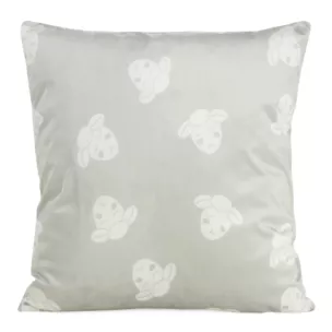 Poszewka na poduszkę 45x45 cm welwetowa z motywem słodkich baranków popielato, biała KIDS DESIGN 91 Eurofirany