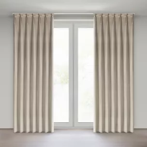 Zasłona beżowa z welwetowej tkaniny 80x270 cm system flex - MELANIE Eurofirany