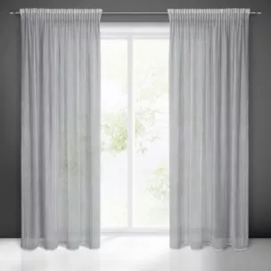 Zasłona srebrna o strukturze siateczki 135x270 cm taśma REGINA Eurofirany