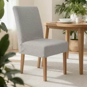 Pokrowiec na krzesło srebrny wodoodporny z wytłaczanym wzorem 35x55x30 cm Design 91 Eurofirany