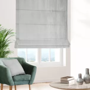 Roleta rzymska ciemnosrebrna z miękkiej tkaniny welwetowej