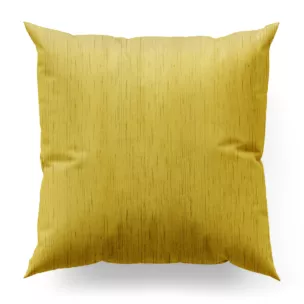 Poszewka szyta żółta z tkaniny welwetowej w pionowe prążki, wykończona obciążnikiem