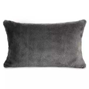 Poszewka na poduszkę 30x50 cm stalowa z miękkiej futrzanej tkaniny NINA Eurofirany
