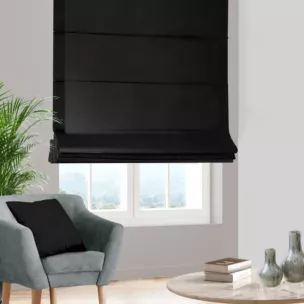 Roleta rzymska czarna z miękkiej tkaniny welwetowej