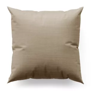 Poszewka szyta ciemnobeżowa z miękkiej tkaniny o naturalnym splocie w stylu ekologicznym