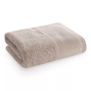 Ręcznik do rąk 30x50 cm bawełniany kolor beżowy z koronkową bordiurą 500 g/m2 EMI Eurofirany