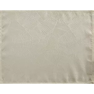 Serwetka kremowo, biała 30x40 cm ISLA z żakardowym wzorem liści bananowca