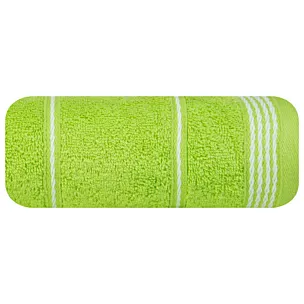 Ręcznik do rąk 30x50 cm bawełniany kolor jasnozielony ze stębnowaną bordiurą 500 g/m2 MIRA Eurofirany