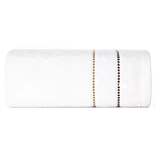 Ręcznik kąpielowy 50x90 cm bawełniany kolor biały z kontrastującymi paseczkami 500 g/m2 SUZI Eurofirany