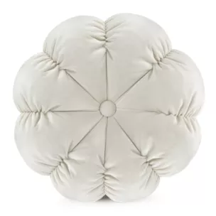Poduszka w kształcie kwiatka 37 x 37 x 13 cm welwetowa kremowa FLOWER Eurofirany