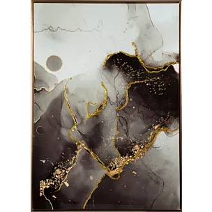Obraz abstrakcyjny z złoto- czarnym nadrukiem