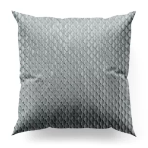 Poszewka szyta JEROME błękitno srebrna z tkaniny o symetrycznym wzorze 3D i lekkim połyskiem