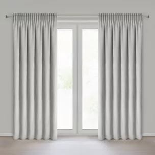 Zasłona srebrna o szenilowej strukturze 140x270 cm taśma - NILO Eurofirany