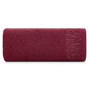 Ręcznik kąpielowy 70x140 cm bawełniany kolor bordowy z ozdobną błyszczącą bordiurą 500 g/m2 MARGO Eurofirany