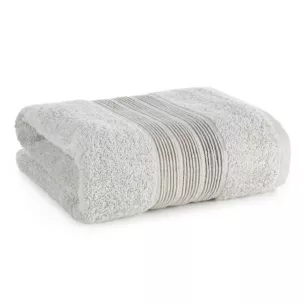 Ręcznik kąpielowy 50x90 cm bawełniany kolor srebrny w poziome paseczki 500 g/m2 VERANO Eurofirany