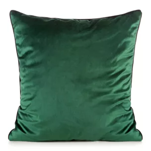 Poszewka na poduszkę 60x60 cm welwetowa o delikatnym połysku z ozdobną lamówką ciemnozielona GAJA 2 Eurofirany