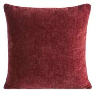 Poszewka na poduszkę 45x45 cm czerwona z szenilowej tkaniny zdobiona lamówką MARY Eurofirany