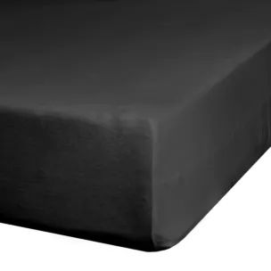 Prześcieradło jersey z gumką 120x200 cm z bawełny kolor czarny 125 g/m2 Design 91 Eurofirany