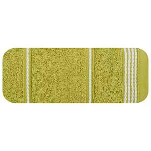 Ręcznik kąpielowy 50x90 cm bawełniany kolor oliwkowy ze stębnowaną bordiurą 500 g/m2 MIRA Eurofirany