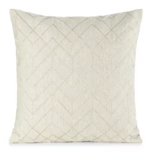 Poszewka na poduszkę 45x45 cm z geometrycznym haftem naturalno, złota MILA Eurofirany
