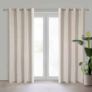 Zasłona beżowa z gładkiej matowej tkaniny 140x250 cm przelotka ADARI Eurofirany