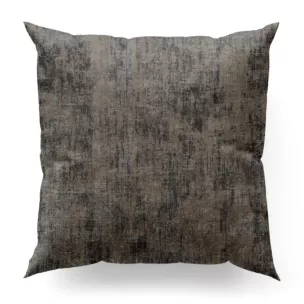 Poszewka szyta stalowo szampańska z tkaniny welwetowej z nadrukiem