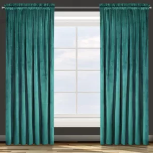 Zasłona ciemnoturkusowa z tkaniny welwetowej 140x270 cm taśma ROSA Design 91 Eurofirany