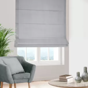 Roleta rzymska srebrna z miękkiej tkaniny welwetowej