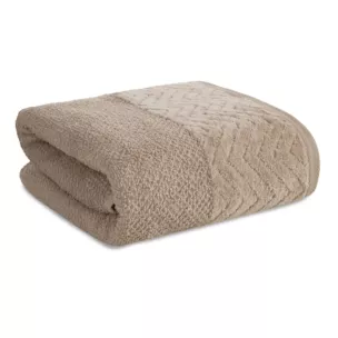 Ręcznik do rąk 30x50 cm bawełniany kolor beżowy o ryżowej strukturze z welwetową bordiurą 500 g/m2 LOREN Eurofirany