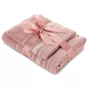 Zestaw ręczników bawełnianych 2 szt kolor różowy 500 g/m2 NEL JOLY Eurofirany