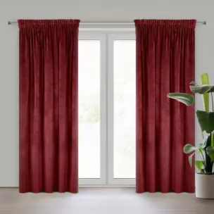 Zasłona ciemnobordowa z ekskluzywnego matowego welwetu 140x270 cm taśma VILLA Eurofirany