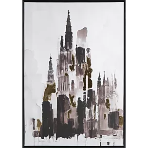 Obraz drukowany na płótniemiejski pejzaż z ciemnozłotymi zdobieniami Eurofirany