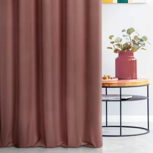 Zasłona szyta na flexach ciemnoróżowa z miękkiej tkaniny welwetowej