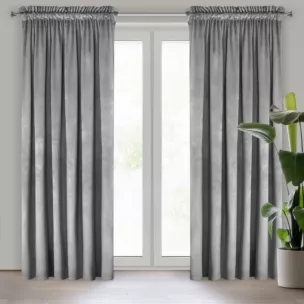 Zasłona stalowa z miękkiego welwetu 140x250 cm taśma SUZANA Eurofirany