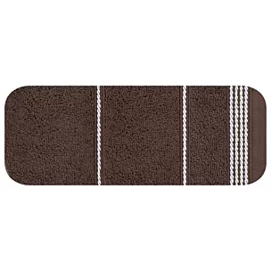Ręcznik do rąk 30x50 cm bawełniany kolor brązowy ze stębnowaną bordiurą 500 g/m2 MIRA Eurofirany